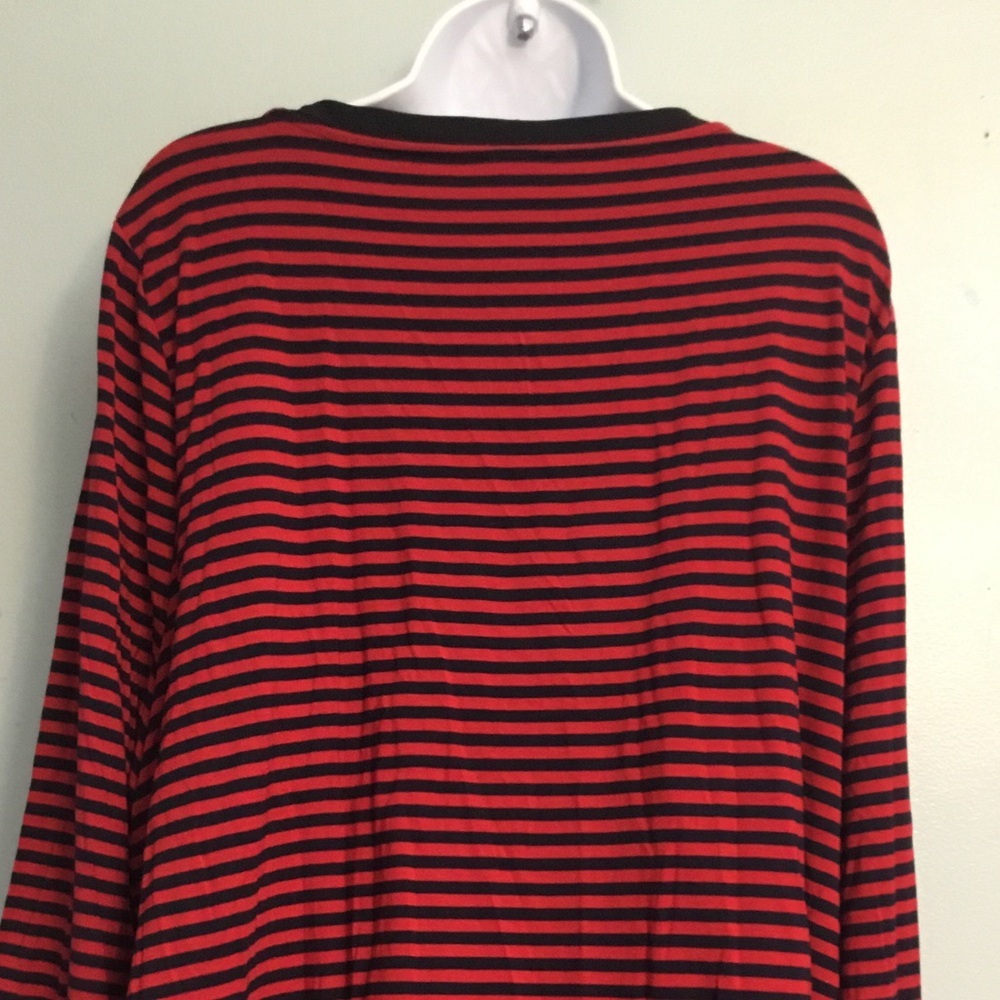 Talbots Bold Red and Navy Striped Top - Picture 12 of 14